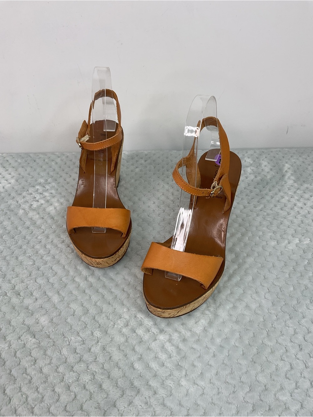 J.Crew Caden Tan Leather Cork Wedge Sandals Size 8
